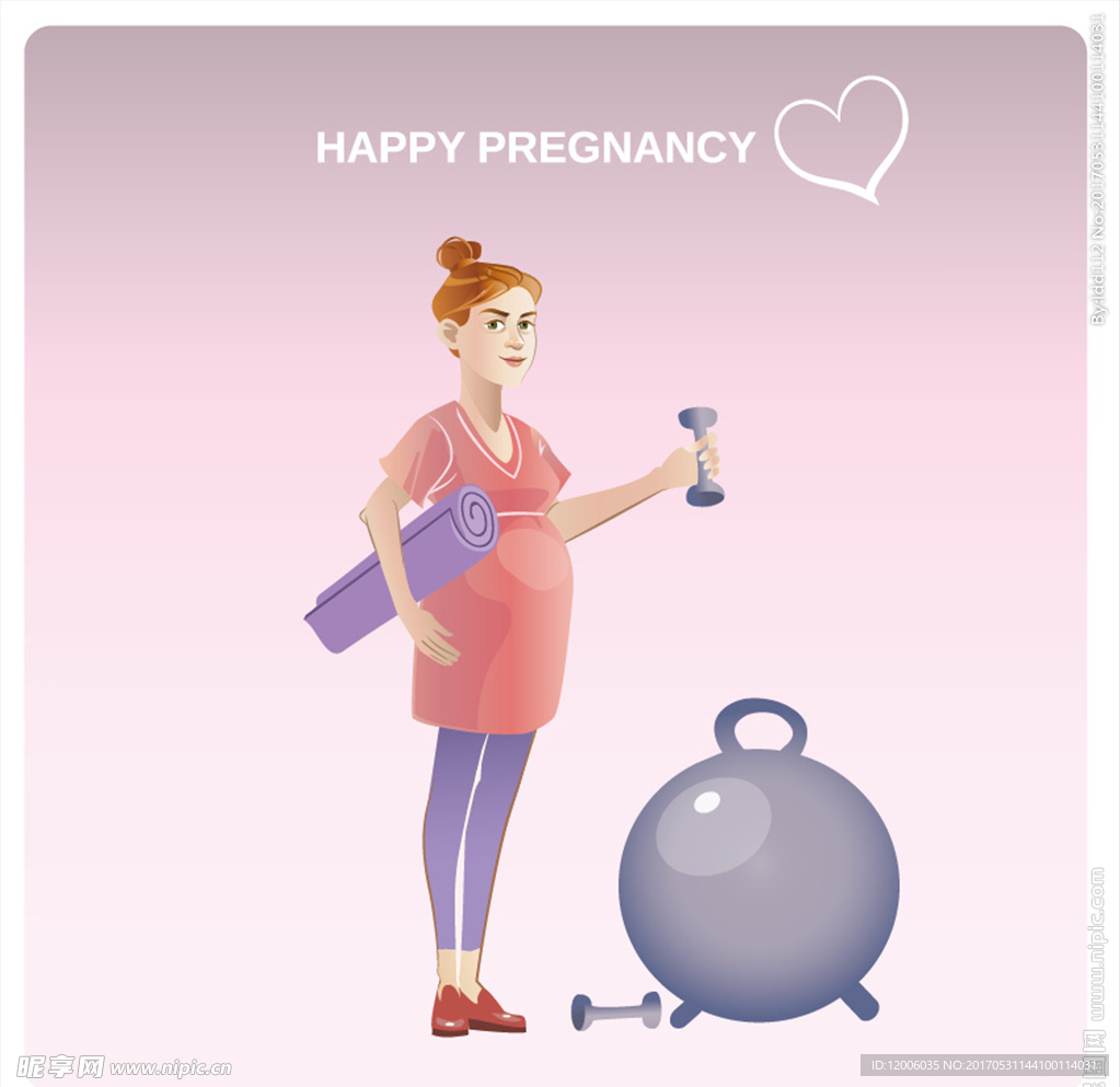 卡通孕妇矢量