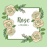 玫瑰花装饰花框矢量图