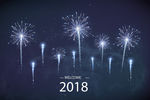 深蓝色新年烟花矢量图