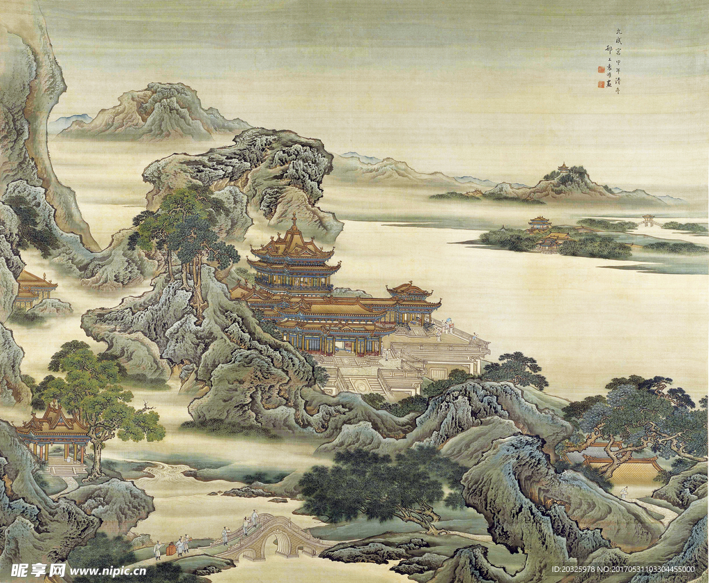 九成宫图轴