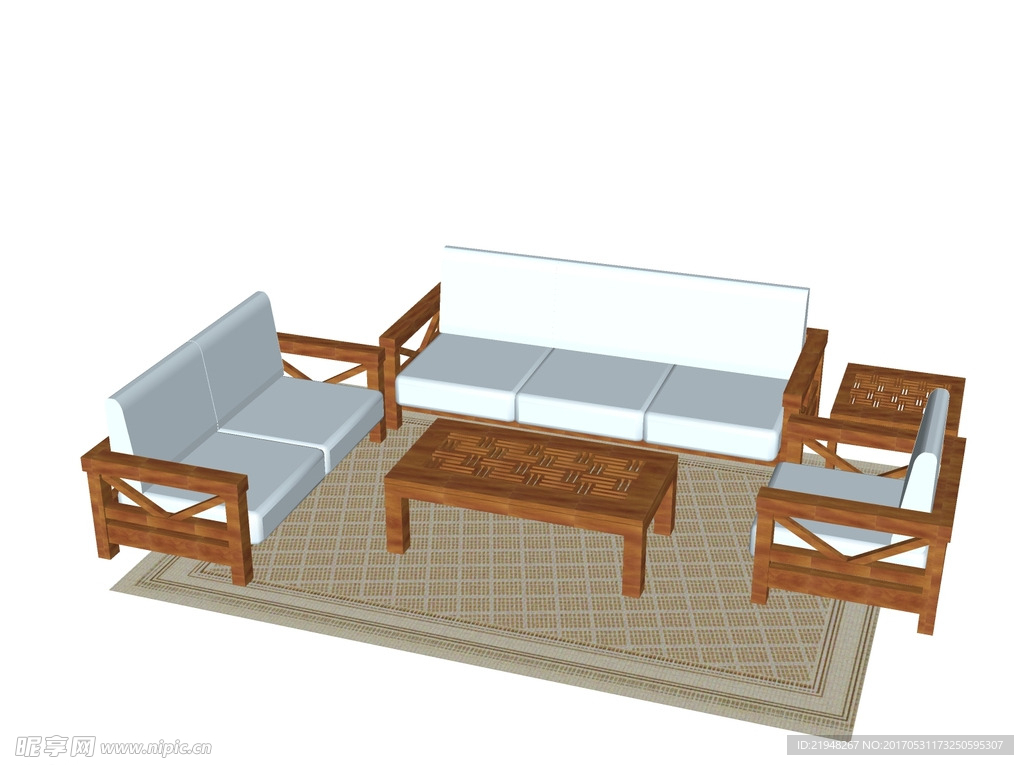 su家具模型 中式沙发套组