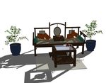 su家具模型 中式榻