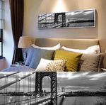黑白城市风景床头画框