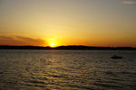 黄昏 夕阳 湖