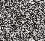 象形字甲骨文涂鸦底纹矢量图