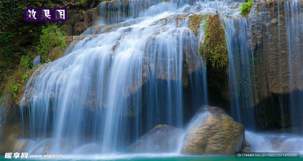 自然山水瀑布流水背景高清视频