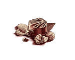 小坚果 装饰 单色 中秋 巧克