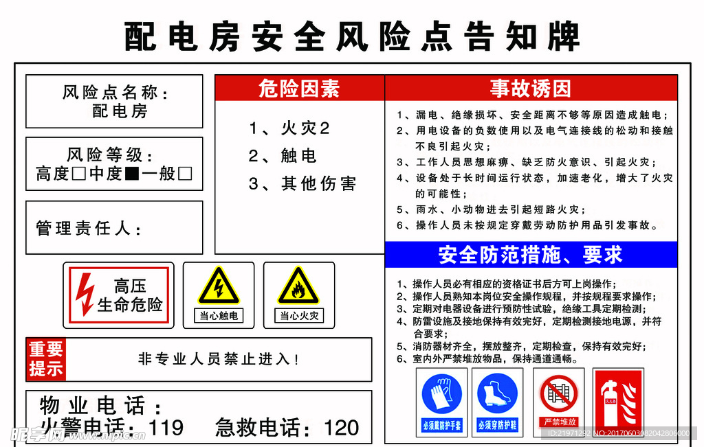 配电房告知牌