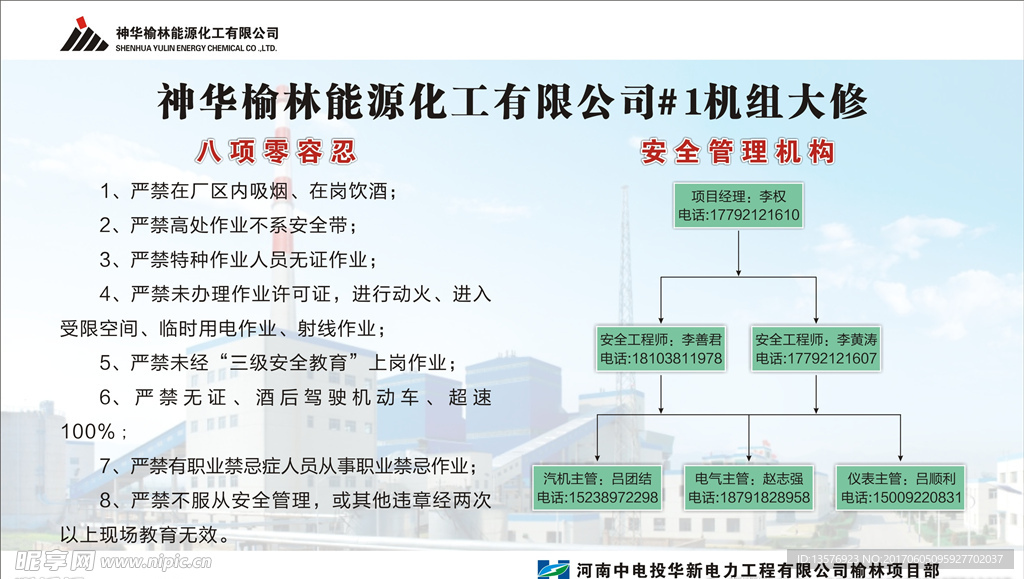 神木榆林能源化工公司宣传展板