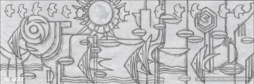 抽象鱼 装饰画