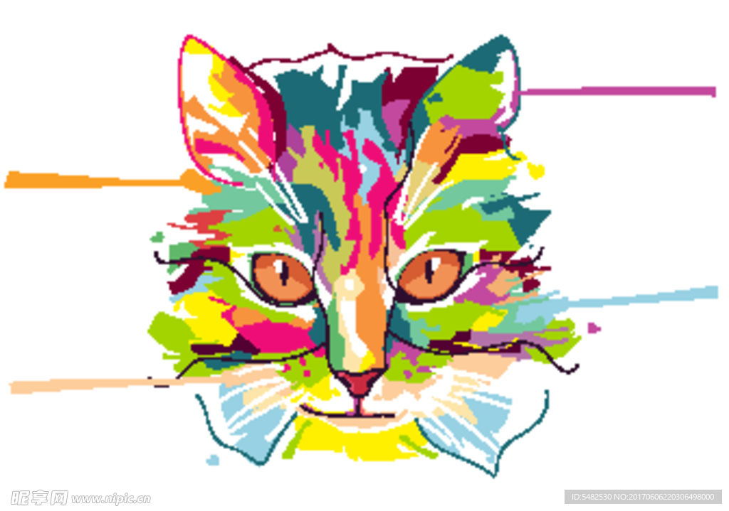 猫脸波普艺术肖像