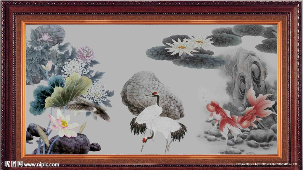 水墨荷花图