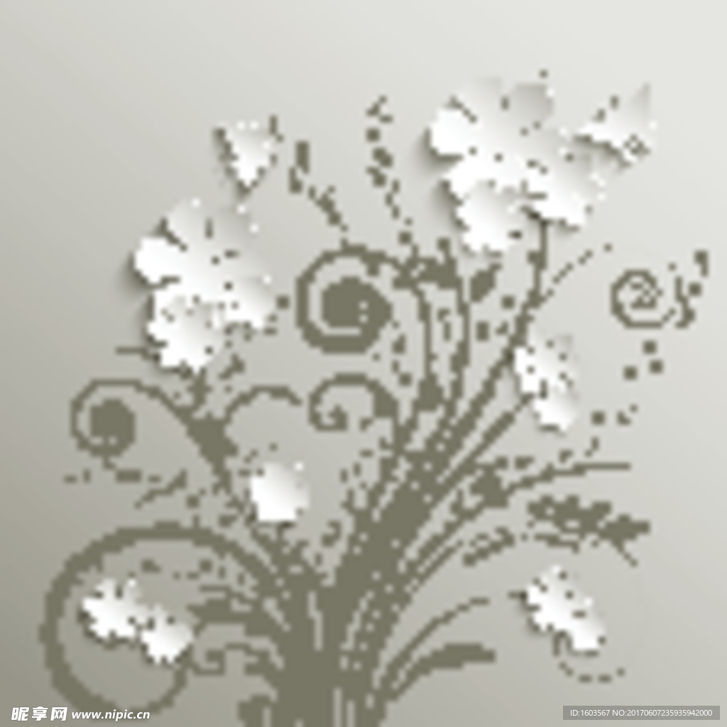 灰色花卉背景