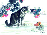 水墨画猫