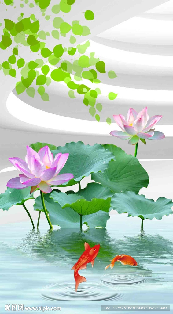 3d玄关荷花