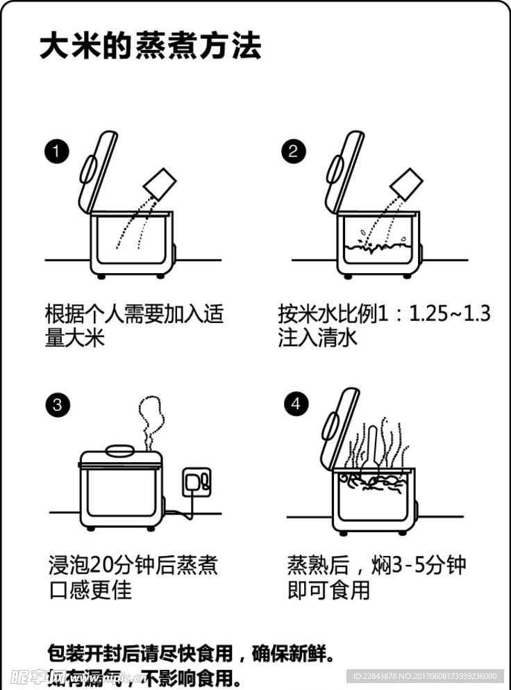 大米蒸煮步骤