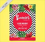 水彩花卉派对传单