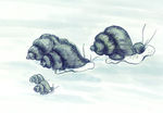 水墨画田螺