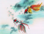 水墨画金鱼