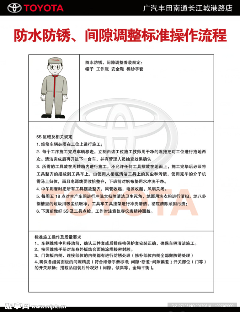 防水防锈间隙调整标准操作流程