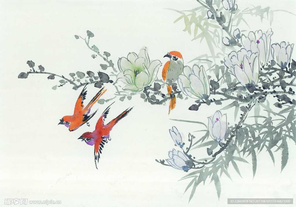 水墨画鸟