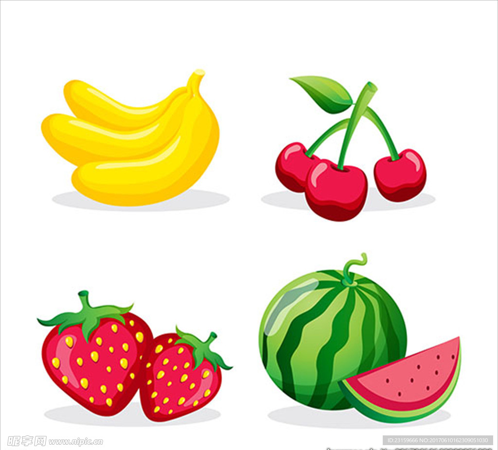 四种水果的集合