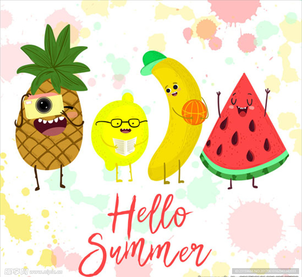 卡通夏季水果形象