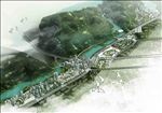 鸟瞰河道景观图