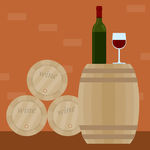 酒桶 wine 红酒 高脚杯