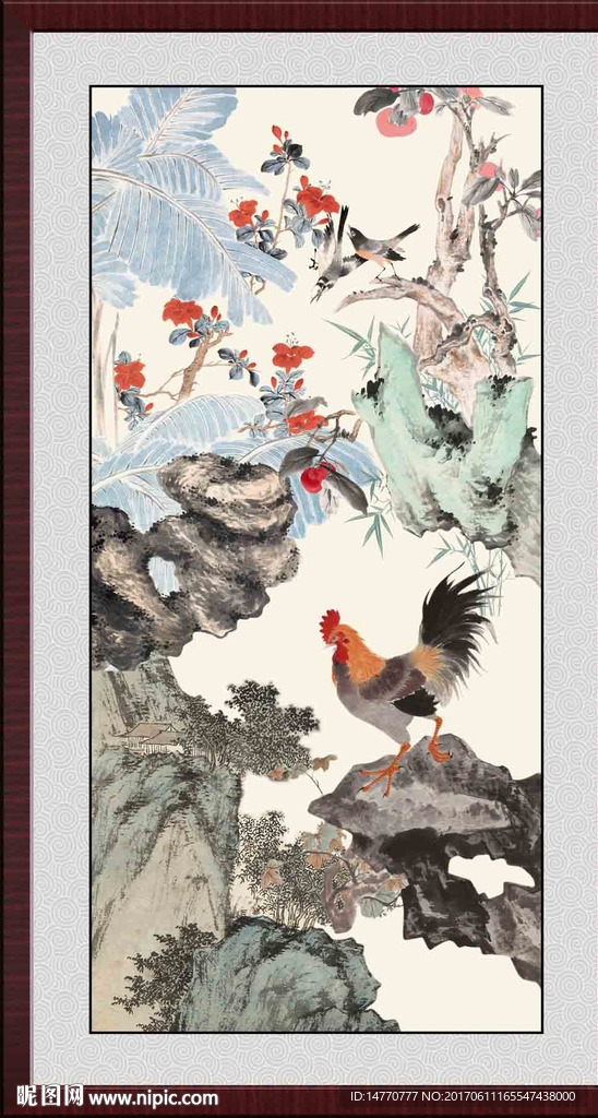 国画公鸡