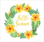 手绘夏日花环