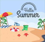 夏天海滩上插图