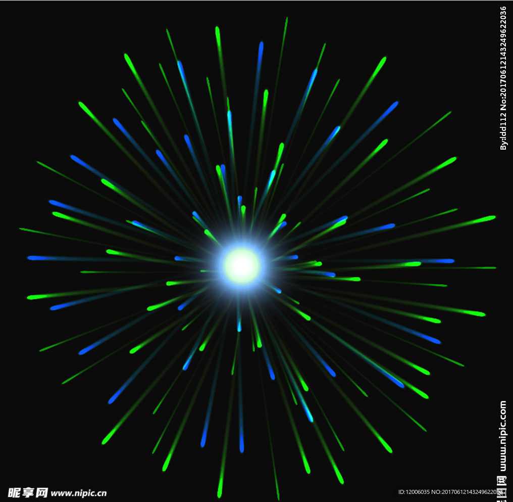 渐变动感线条烟花效果矢量素材