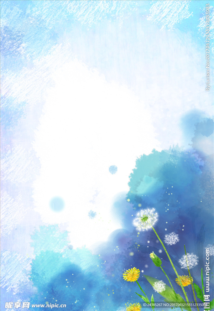 手绘水彩花卉风景背景