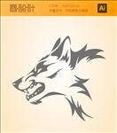猛兽头部矢量图