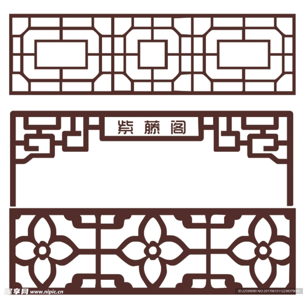古典窗格边框花纹