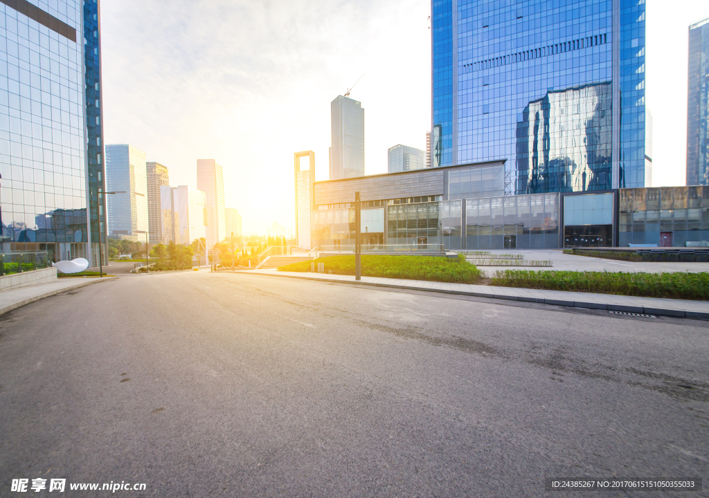 城市道路建筑背景