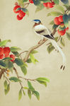 复古植物鸟雀 工笔装饰绘画