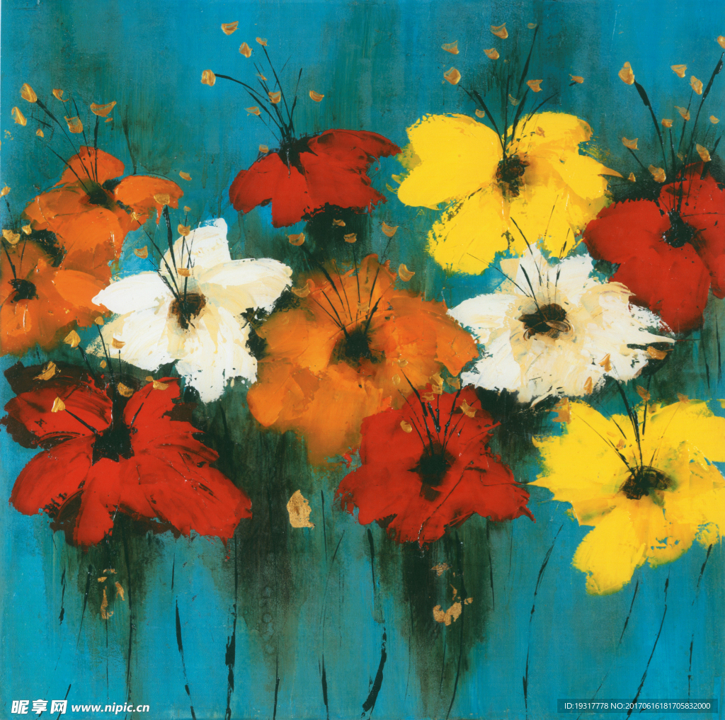 抽象花卉 装饰无框画