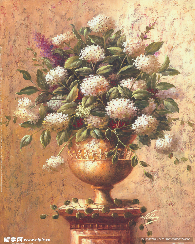 欧洲古典静物花卉 装饰绘画