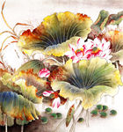 金叶荷 装饰绘画