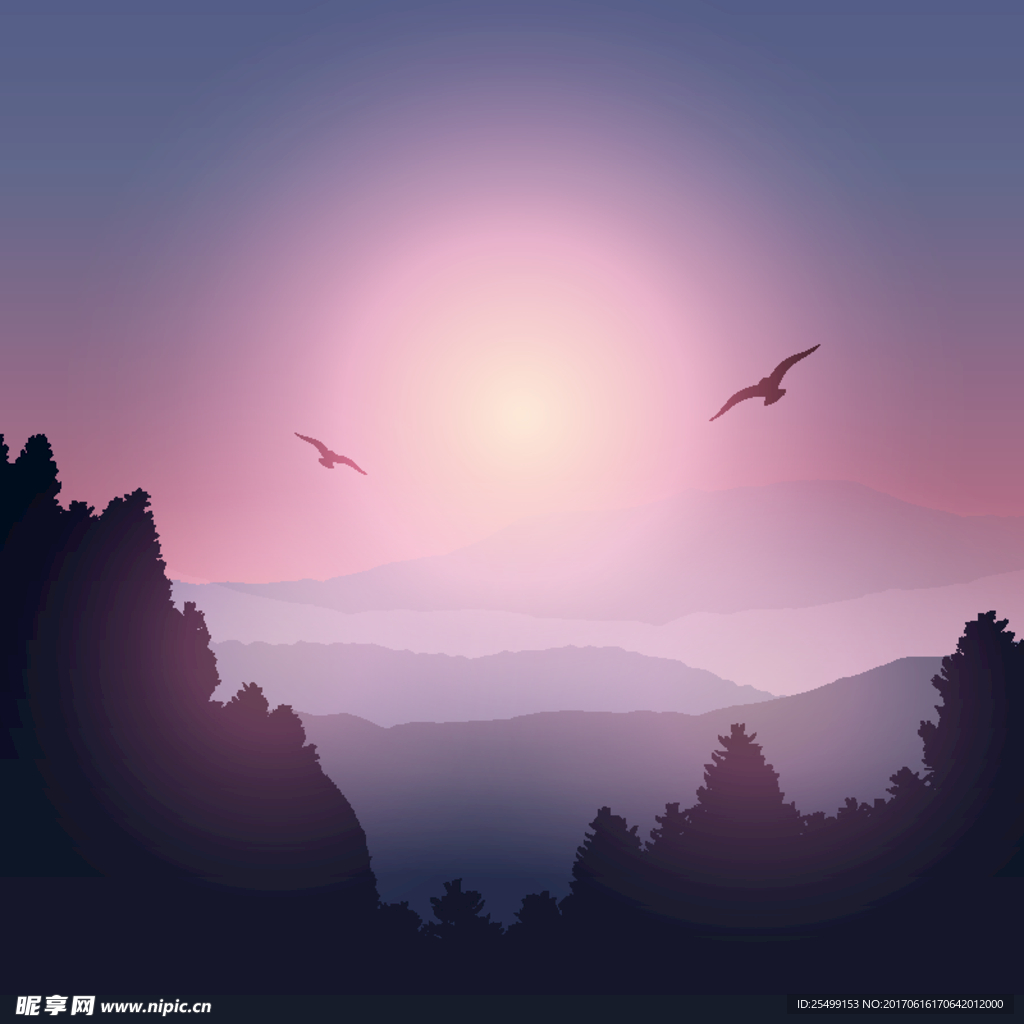 山地景观剪影