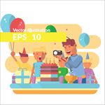 扁平化生日快乐插图