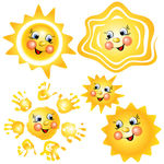 卡通开心太阳矢量