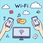 手绘连接wifi信号的电子设备