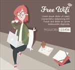 用笔记本联免费wifi的女性