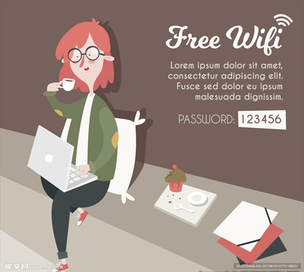 用笔记本联免费wifi的女性