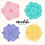 手绘彩色曼陀罗花纹
