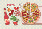 比萨 披萨 pizza及酱料配