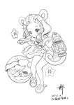 psd提灯的小女孩手绘线稿